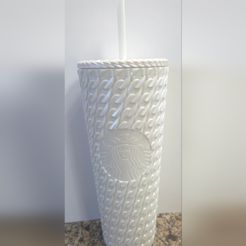 Starbucks White Cable Knit Cold Cup Tumbler
